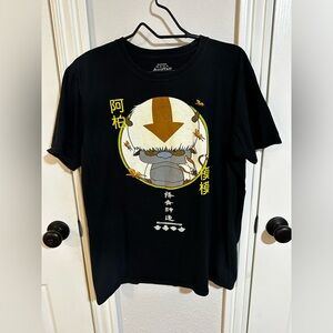 Avatar The Last Airbender Appa Japanese Graphic T-Shirt Black Large